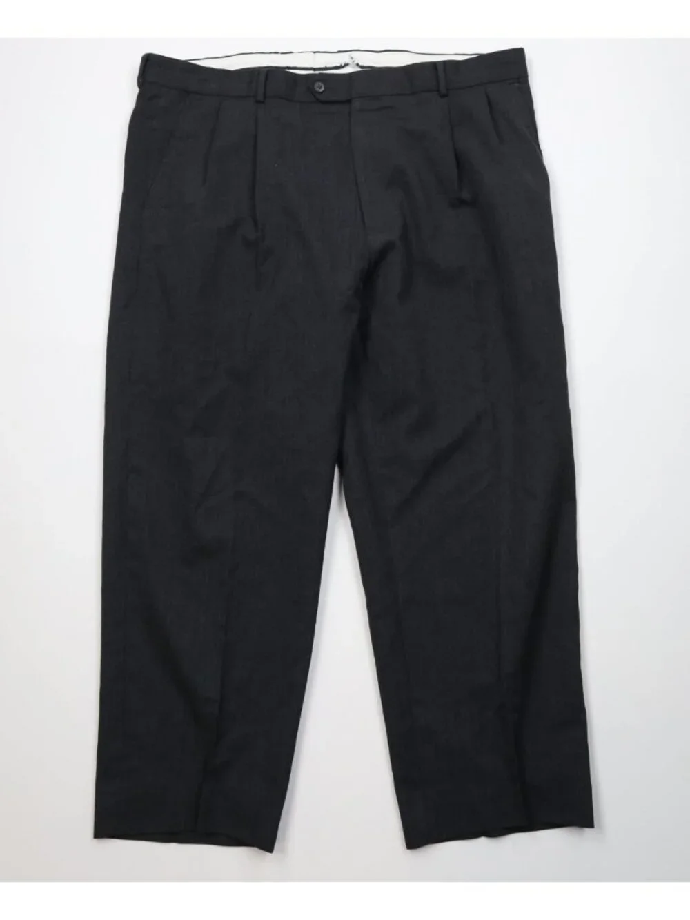 Vintage 90s Streetwear Mens 40x28 Wool Blend Knit Wide Leg Chino Pants Gray